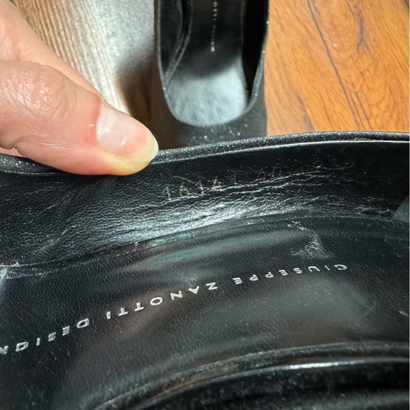 Giuseppe Zanotti Black Glitter Peep Toe Heels EU 40 US 9.5 10 - Picture 13 of 13